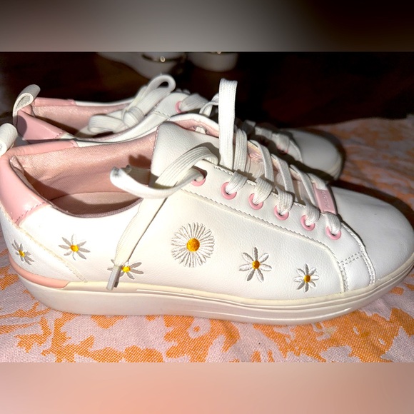 Aldo Shoes - White and Pink Floral Sneakers